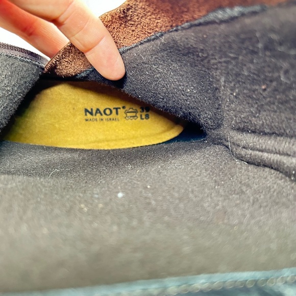 Naot Brown Leather Mid Calf Wedge Boots Size 8 EU 39 - Picture 10 of 12